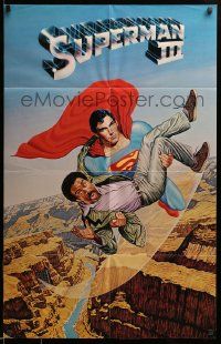 1m055 SUPERMAN III promo brochure '83 Christopher Reeve, Richard Pryor, unfolds to a 25x39 poster!