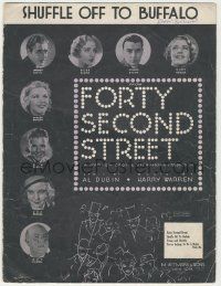 1m320 42nd STREET sheet music '33 Dick Powell, Ginger Rogers, Harris art, Shuffle Off To Buffalo!
