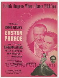 1m352 EASTER PARADE sheet music '48 Garland & Astaire, It Only Happens When I Dance With You!