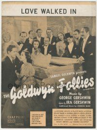1m363 GOLDWYN FOLLIES sheet music '38 music & lyrics by George & Ira Gershwin, Love Walked In!