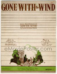 1m364 GONE WITH THE WIND sheet music '37 based upon Margaret Mitchell's novel & forthcoming movie!
