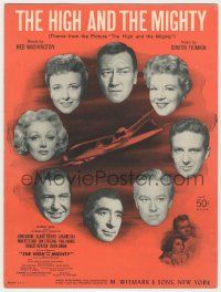 1m370 HIGH & THE MIGHTY sheet music '54 William Wellman, John Wayne, Claire Trevor, title song!
