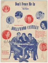 1m375 HOLLYWOOD CANTEEN sheet music '44 Warner Bros. musical, Cole Porter's Don't Fence Me In!