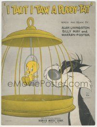 1m377 I TAUT I TAW A PUDDY-TAT sheet music '50 Livingston, May & Foster, Tweety and Sylvester!
