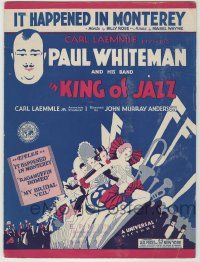 1m385 KING OF JAZZ sheet music '30 cool art of Paul Whiteman + showgirls, It Happened in Monterey!