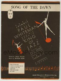 1m384 KING OF JAZZ sheet music '30 cool art of Paul Whiteman + naked showgirls, Song of the Dawn!