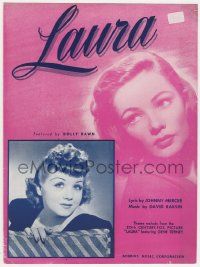 1m388 LAURA sheet music '44 sexy Gene Tierney, Otto Preminger, title song featured by Dolly Dawn!