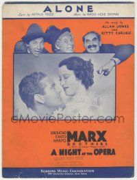 1m398 NIGHT AT THE OPERA sheet music '35 Marx Bros, Allan Jones & Kitty Carlisle, Alone!