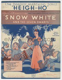 1m419 SNOW WHITE & THE SEVEN DWARFS sheet music '38 Disney animated fantasy classic, Heigh-Ho!