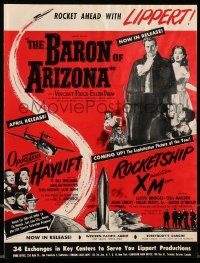 1m083 BARON OF ARIZONA trade ad '50 also includes Rocketship X-M & Operation Haylift!