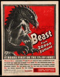 1m085 BEAST FROM 20,000 FATHOMS trade ad '53 Ray Bradbury, the sea's master-beast of the ages!