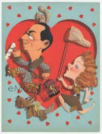 1m134 LOVE CRAZY trade ad '41 wonderful Jacques Kapralik art of William Powell & Myrna Loy!