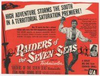 1m151 RAIDERS OF THE SEVEN SEAS trade ad '53 suave pirate John Payne romances sexy Donna Reed!