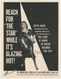 1m164 STAR trade ad '53 great art of Hollywood actress Bette Davis holding Oscar in the spotlight!