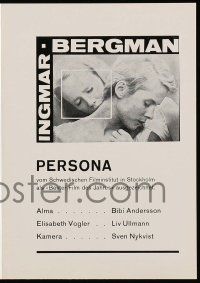 1m241 PERSONA Swiss program '66 close up of Liv Ullmann & Bibi Andersson, Ingmar Bergman classic!