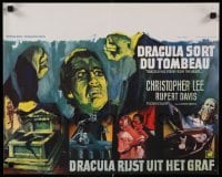 1p128 DRACULA HAS RISEN FROM THE GRAVE Belgian '69 Hammer, Ray art of Christopher Lee & victims!