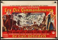 1p147 TEN COMMANDMENTS Belgian '56 Cecil B. DeMille, art of Charlton Heston, Yul Brynner!