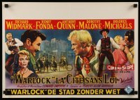 1p151 WARLOCK Belgian '59 cowboys Henry Fonda & Richard Widmark, different art!