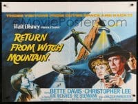 1p248 RETURN FROM WITCH MOUNTAIN British quad '78 Disney, art of Bette Davis & Christopher Lee!