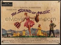 1p252 SOUND OF MUSIC British quad '65 classic art of Julie Andrews & top cast by Terpning!