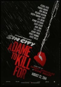 1p113 SIN CITY A DAME TO KILL FOR teaser Canadian 1sh '14 Miller & Rodriguez, art of smoking lips!
