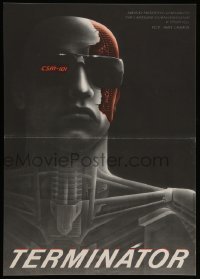 1p200 TERMINATOR Czech 11x16 '90 best different art of cyborg Arnold Schwarzenegger by Pecak!