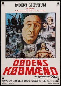1p312 AMSTERDAM KILL Danish '78 Robert Mitchum, Richard Egan, cool different Nindelon artwork!