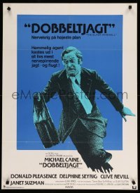 1p317 BLACK WINDMILL Danish '74 cool image of running Michael Caine, Donald Pleasence, Don Siegel