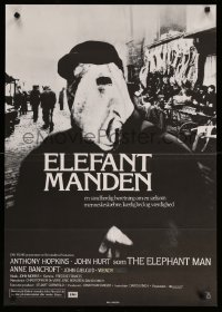 1p326 ELEPHANT MAN Danish '81 John Hurt is not an animal, Anthony Hopkins, David Lynch!