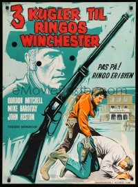 1p365 THREE GRAVES FOR A WINCHESTER Danish '68 Mitchell, Mickey Hargitay, spaghetti western!