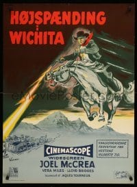 1p372 WICHITA Danish '57 Joel McCrea, Lloyd Bridges & Vera Miles in Kansas, Wenzel art!