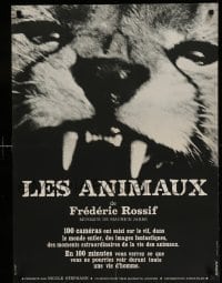 1p826 ANIMALS French 23x31 '63 Rene Feracci art of vicious snarling bobcat!