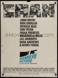 1p876 IN HARM'S WAY French 24x31 '65 John Wayne, Kirk Douglas, Otto Preminger, Saul Bass title art