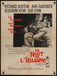 1p900 NIGHT OF THE IGUANA French 24x32 '64 Richard Burton, Ava Gardner, Kerr, sexy Sue Lyon!