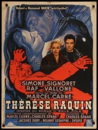 1p936 THERESE RAQUIN French 24x31 '53 Marcel Carne, Simone Signoret, Raf Vallone, Jean Gigax art!