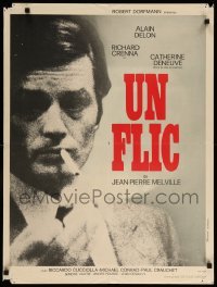 1p941 UN FLIC French 24x32 '72 Jean-Pierre Melville's Un Flic, smoking Alain Delon close-up!