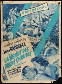 1p942 UNDERWATER French 23x31 '55 Howard Hughes, sexiest skin diver Jane Russell, different!