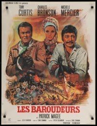 1p955 YOU CAN'T WIN 'EM ALL French 24x31 '70 art of Tony Curtis, Bronson, & Mercier by Jean Mascii!