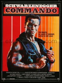 1p966 COMMANDO French 15x21 '85 Arnold Schwarzenegger is going to make someone pay!