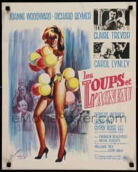1p992 STRIPPER French 18x22 '63 story of the men who led sexy Joanne Woodward to be a stripper!