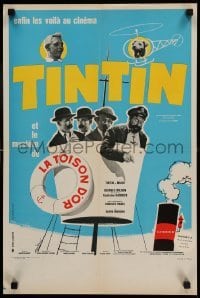 1p995 TINTIN ET LE MYSTERE DE LA TOISON D'OR French 16x24 '61 Talbot as Herge's Tintin, Tealdi art