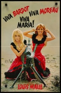 1p999 VIVA MARIA French 15x23 '66 Louis Malle, sexiest French babes Bardot & Moreau!