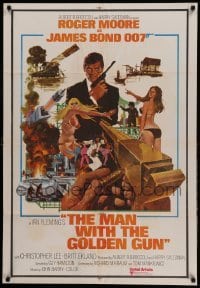 1p018 MAN WITH THE GOLDEN GUN Indian '74 Roger Moore as James Bond by Robert McGinnis