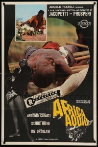 1p547 ADIOS AFRICA export Italian 1sh '67 Jacopetti & Prosperi's Africa Addio, image of man's body!