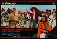 1p621 100 RIFLES set of 2 Italian 18x27 pbustas '69 Jim Brown, Raquel Welch & Burt Reynolds!
