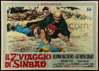 1p631 7th VOYAGE OF SINBAD set of 3 Italian 19x22 pbustas '59 Kerwin Mathews, Harryhausen classic!