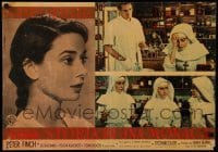 1p594 NUN'S STORY Italian 19x27 pbusta '59 missionary Audrey Hepburn was not like the others!