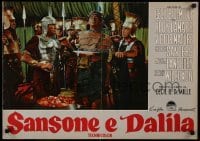 1p605 SAMSON & DELILAH Italian 19x27 pbusta R59 different art of Victor Mature, Cecil B. DeMille!