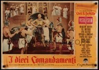 1p614 TEN COMMANDMENTS Italian 19x27 pbusta '59 Cecil B. DeMille classic, Yul Brynner!