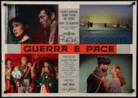 1p617 WAR & PEACE Italian 20x28 pbusta '56 Audrey Hepburn, Henry Fonda & Mel Ferrer!